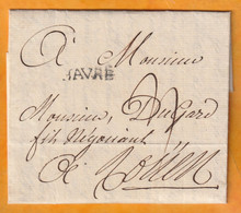 1763 - Marque Postale HAVRE Courbe Sur Lettre Pliée Avec Correspondance De 2 Pages Vers ROUEN - Louis XV - 1701-1800: Precursores XVIII