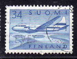 SUOMI FINLAND FINLANDIA FINLANDE 1958 AIR POST MAIL AIRMAIL CONVAIR OVER LAKES 34m USED USATO OBLITERE' - Usati