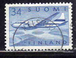 SUOMI FINLAND FINLANDIA FINLANDE 1958 AIR POST MAIL AIRMAIL CONVAIR OVER LAKES 34m USED USATO OBLITERE' - Oblitérés