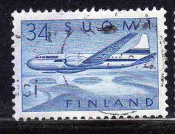 SUOMI FINLAND FINLANDIA FINLANDE 1958 AIR POST MAIL AIRMAIL CONVAIR OVER LAKES 34m USED USATO OBLITERE' - Usados