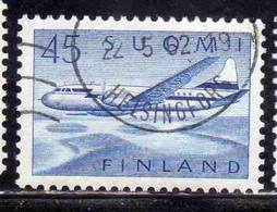 SUOMI FINLAND FINLANDIA FINLANDE 1958 AIR POST MAIL AIRMAIL CONVAIR OVER LAKES 34m USED USATO OBLITERE' - Oblitérés
