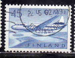 SUOMI FINLAND FINLANDIA FINLANDE 1958 AIR POST MAIL AIRMAIL CONVAIR OVER LAKES 34m USED USATO OBLITERE' - Usados