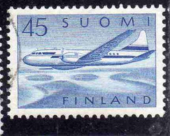 SUOMI FINLAND FINLANDIA FINLANDE 1958 AIR POST MAIL AIRMAIL CONVAIR OVER LAKES 34m USED USATO OBLITERE' - Usati