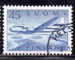 SUOMI FINLAND FINLANDIA FINLANDE 1958 AIR POST MAIL AIRMAIL CONVAIR OVER LAKES 34m USED USATO OBLITERE' - Oblitérés