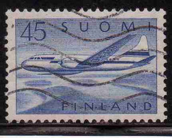 SUOMI FINLAND FINLANDIA FINLANDE 1958 AIR POST MAIL AIRMAIL CONVAIR OVER LAKES 34m USED USATO OBLITERE' - Oblitérés