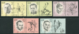 DDR / E. GERMANY 1963 National Memorial: Sportsmen  Used.  Michel  958-62 Zf - Gebraucht