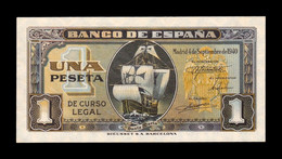 España Spain 1 Peseta Carabela 1940 Pick 122 Serie H SC UNC - 1-2 Pesetas