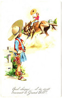 Illustrateur : à  Identifier : Garçon Cowboy à Cheval - Fillette à Pistolet : Quel Chiqué ..... Il Se Croit Vraiment.... - Zeitgenössisch (ab 1950)