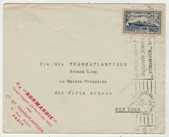 France // 1900-1945 // Lettre Du Voyage Inaugural Du "Normandie" Le 29 Mai 1935 - Covers & Documents