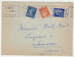 France // 1900-1945 // Lettre Pour La Suisse - Lettres & Documents