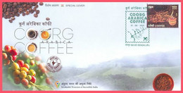 India 2021 Coorg Arabica Coffee Beverage GI Tag Special Cover Kaffee, Café, Cafe , Food, Drink  (**) Inde Indien - Briefe U. Dokumente