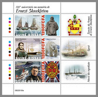 GUINEA BISSAU 2022 MNH Ernest Shakleton Sailing Ships Segelschiffe Bateau A Voile M/S - OFFICIAL ISSUE - DHQ2244 - Explorateurs & Célébrités Polaires