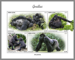 SIERRA LEONE 2022 MNH Gorillas Gorilles M/S - IMPERFORATED - DHQ2244 - Gorillas