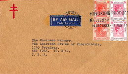 Aa6828 - HONG KONG - POSTAL HISTORY - Airmail  COVER To The USA 1953 - Briefe U. Dokumente