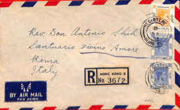 Aa6830 - HONG KONG - POSTAL HISTORY -  Registered COVER To ITALY   1953 - Storia Postale