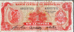 Honduras 1 Lempira, P-55a (25.10.1968) - Very Good - Honduras