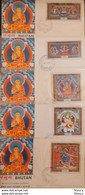 BHUTAN 1969 RELIGIOUS THANKA PAINTINGS BUDHA - SILK CLOTH Unique Stamp Imperf, 5v Stamps Set On 5 Official FDC's - Oddities On Stamps