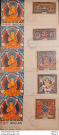 BHUTAN 1969 RELIGIOUS THANKA PAINTINGS BUDHA - SILK CLOTH Unique Stamp Imperf, 5v Stamps Set On 5 Official FDC's - Buddhism