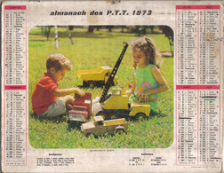 Calendrier Almanach Des P.T.T. 1976 Petite Fille Garçon  Grue Jouet - Tamaño Grande : 1971-80