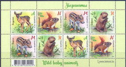 2021. Belarus, Wild Baby Animals, S/s,  Mint/** - Wit-Rusland