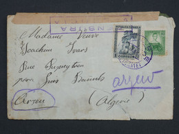 BI 2 ESPANA BELLE LETTRE CENSUREE RRR  1937 VALENCIA A ARZEN ALGERIE  FRANCIA + + AFFRANCH. INTERESSANT - Republikeinse Censuur