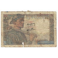 France, 10 Francs, Mineur, 1947, T.135, AB, Fayette:8.14, KM:99e - 10 F 1941-1949 ''Mineur''