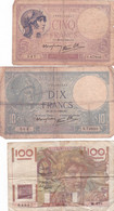 LOT 6 BILLETS De BANQUE FRANCE Toutes époques - Autres & Non Classés