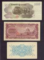 BILLETS JAPON - LOT 1 YEN + 500 YEN + 1000 YEN - Japon