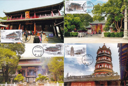 China Maximum Card,2013-22 Nanhua Temple，4 Pcs - Cartes-maximum