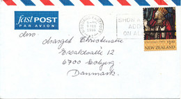 New Zealand Air Mail Cover Sent To Denmark 8-2-1996 Single Franked - Poste Aérienne