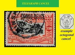 1911 CONGO FREE STATE / ETAT IND. DU CONGO TELEGRAPH (octogonal + 1 Star) KINSHASA ON EIC 047 RED VILLAGE - Telegrams