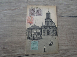 BELGIQUE CHARLEROI EGLISE DE LA VILLE HAUTE ANIMEE  TIMBRES - Charleroi