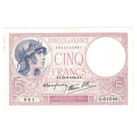 France, 5 Francs, Violet, 1939, Q.61646, SPL, Fayette:04.07, KM:83 - 5 F 1917-1940 ''Violet''