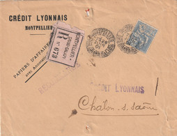 4879 188 Lettre Recommandé Montpellier Grand-Galion No. 673-Chalon Sur Saône, 29 Juin 1901 Avec Yv. No. 118 - 1877-1920: Periodo Semi Moderno