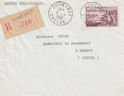 4879 228 Lettre Recommandé Domeyrot 310 – Gueret, 3-7-1959 Avec Yv.No.1193 - 1921-1960: Modern Period