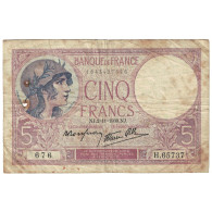 France, 5 Francs, Violet, 1939, H.65737, TB, Fayette:04.14, KM:83 - 5 F 1917-1940 ''Violet''