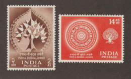 INDIA 1956 BUDDHA JAYANTI BUDDHISM COMPLETE SET MNH - Unused Stamps