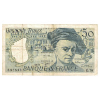 France, 50 Francs, Quentin De La Tour, 1992, D.70, B, Fayette:67.18, KM:152f - 50 F 1976-1992 ''Quentin De La Tour''