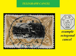 1894 BELGIAN CONGO / CONGO BELGE TELEGRAPH (octogonal + 1 Star) MATADI ON EIC 061 OLIVE TRAIN - Telegrammen