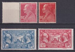 1927 - YVERT N° 243 X 2 TEINTES ! + 244/245 ** MNH (TRACE TRES LEGERE * MLH SUR LE 245) - BERTHELOT + LEGION AMERICAINE - Unused Stamps