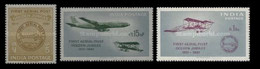 INDIA 1961 50TH ANNIVERSARY OF 1ST OFFICIAL AIRMAIL FLIGHT ALLAHABAD-NAINI COMPLETE SET MNH - Ungebraucht