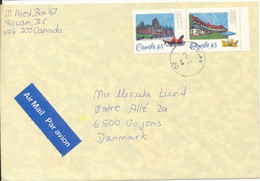 Canada Cover Sent Air Mail To Denmark 25-1-1994 - Covers & Documents