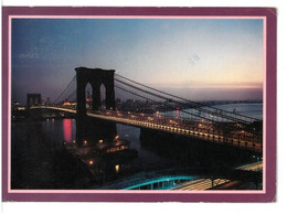 BR1368 New York Brooklyn Bridge Viaggiata 1983 Verso Roma - Bruggen En Tunnels