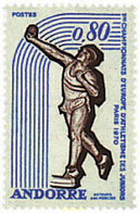 65195 MNH ANDORRA. Admón Francesa 1970 1 CAMPEONATO DE EUROPA DE ATLETISMO JUNIORS - Collezioni