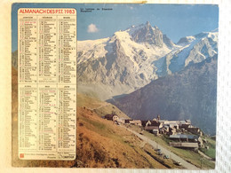 CALENDRIER//ALMANACH Des PTT De 1983 - OBERTHUR - Info Intérieur: Carte Pyrénées Orientales - PERPIGNAN - Grand Format : 1981-90