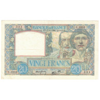 France, 20 Francs, Science Et Travail, 1940, U.1577, TTB, Fayette:12.9, KM:92b - 20 F 1939-1942 ''Science Et Travail''