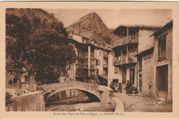 ANNOT  04   ALPES DE HAUTE PROVENCE CPSM SEPIA  ROUTE DE NICE à  DIGNE - Altri & Non Classificati