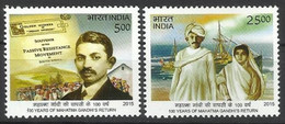 INDIA 2015 Centenary Of Return Mahatma Gandhi South Africa 2v SET MNH P.O Fresh & Fine - Andere & Zonder Classificatie