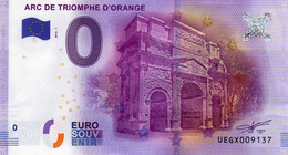 Billet Touristique Souvenir Monnaie De Paris MDP Euro Orange Arc Triomphe - Andere & Zonder Classificatie