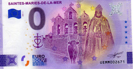 Billet Touristique Souvenir Monnaie De Paris MDP Euro Les Saintes Maries De La Mer - Autres & Non Classés